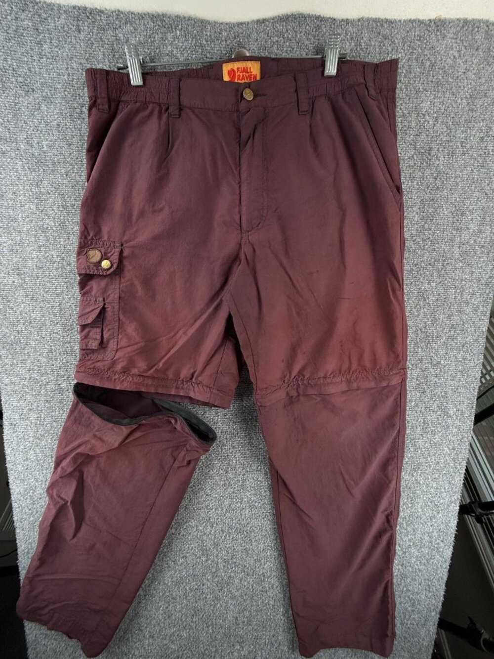 Fjallraven Ancash MT Zip Off * Pants Logo Red Straight Leg Nature ACTL 36x31
